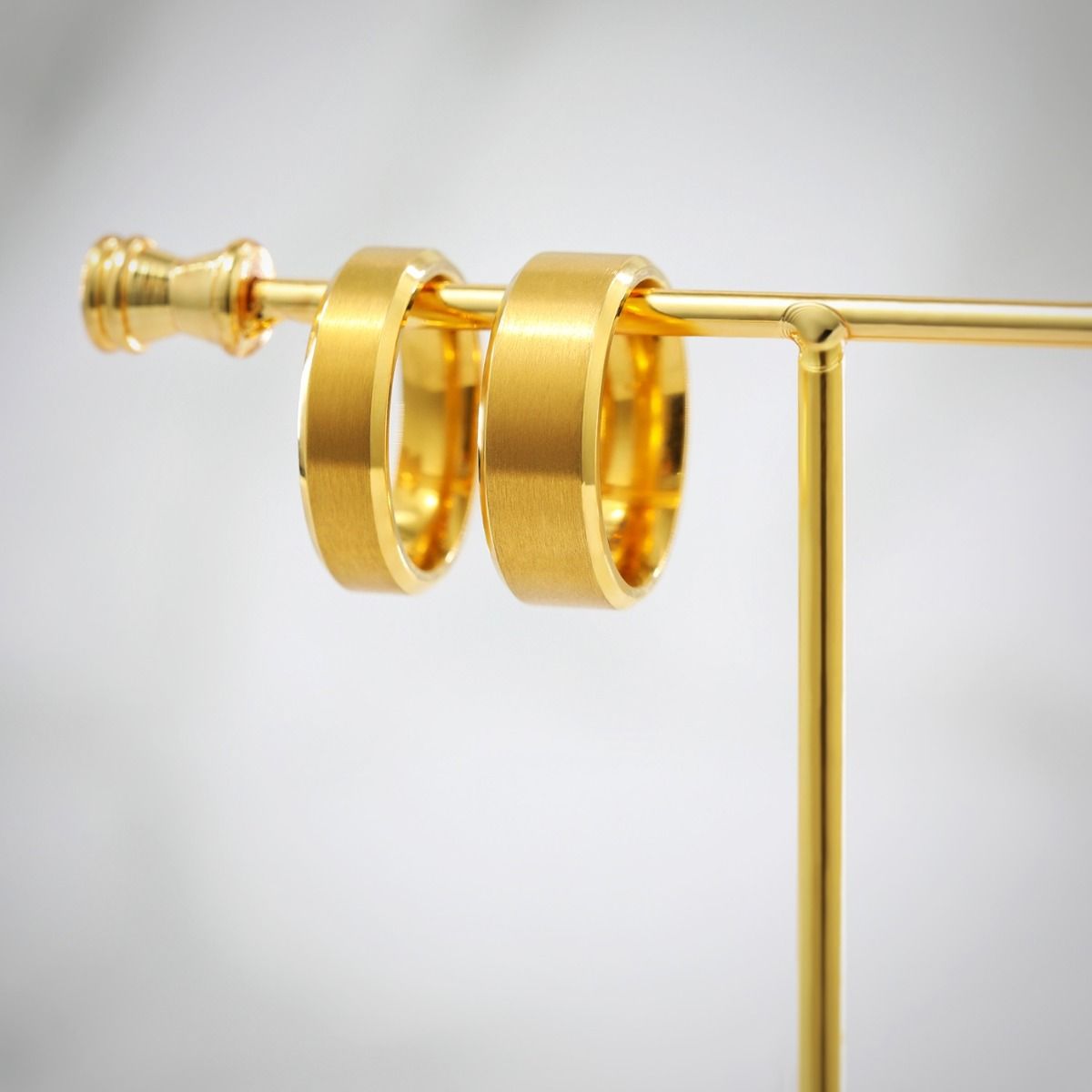 8mm Gold Colour Titanium Rings Man Women Brushed Matte Wedding Band Engagement Rings