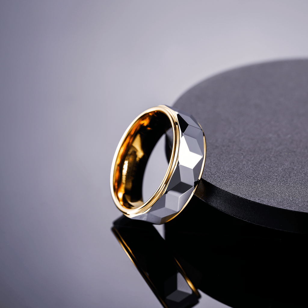 8mm High Polished Engraving Silver Gold Plated Tungsten Carbide Ring