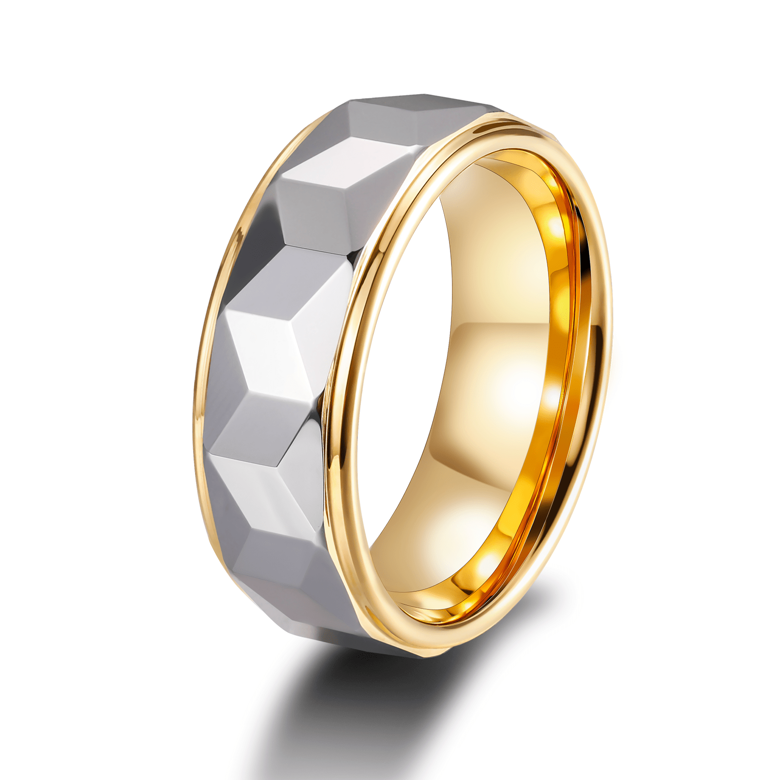8mm High Polished Engraving Silver Gold Plated Tungsten Carbide Ring