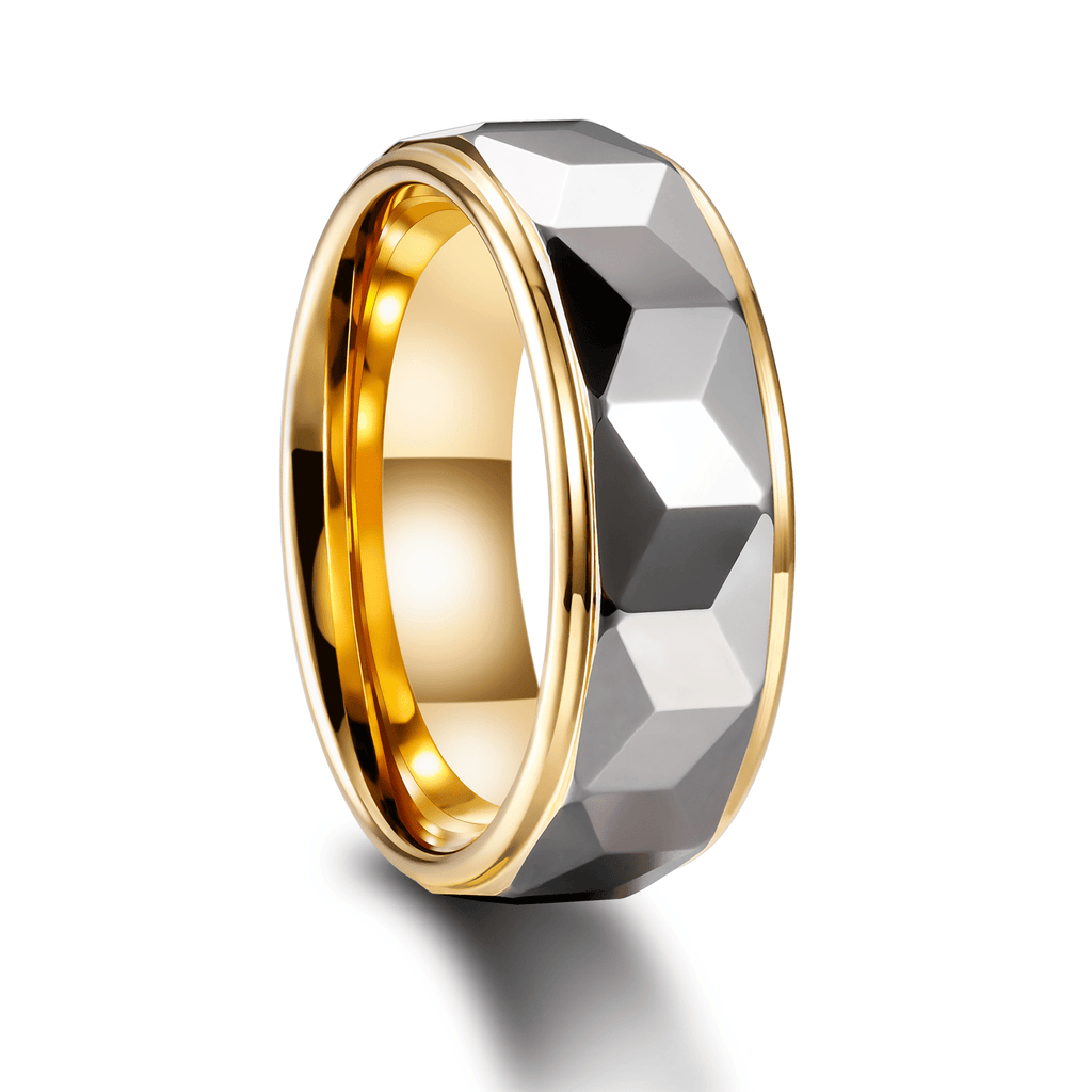 8mm High Polished Engraving Silver Gold Plated Tungsten Carbide Ring