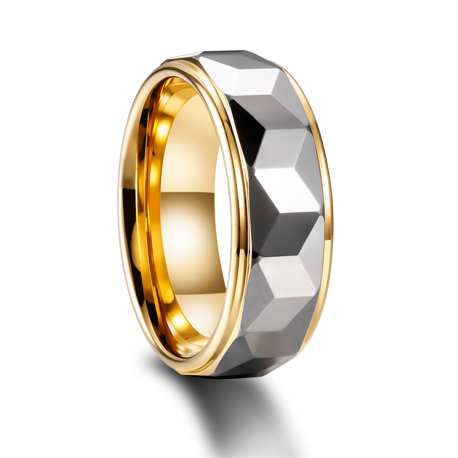 8mm High Polished Engraving Silver Gold Plated Tungsten Carbide Ring