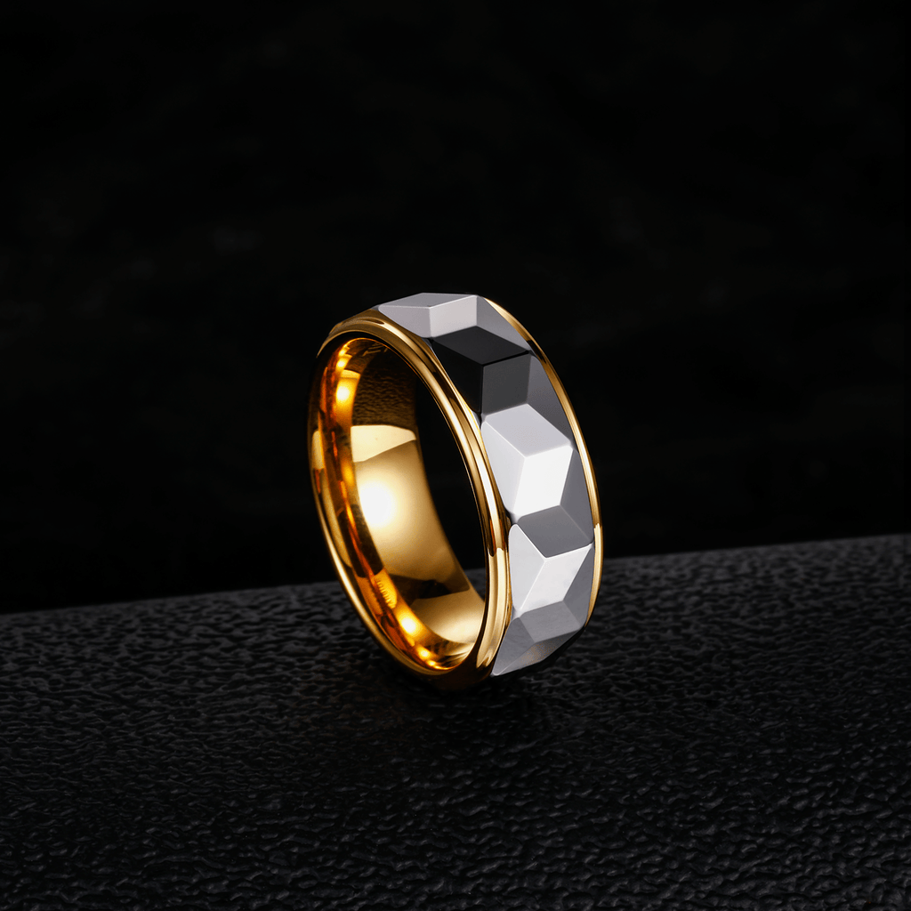 8mm High Polished Engraving Silver Gold Plated Tungsten Carbide Ring