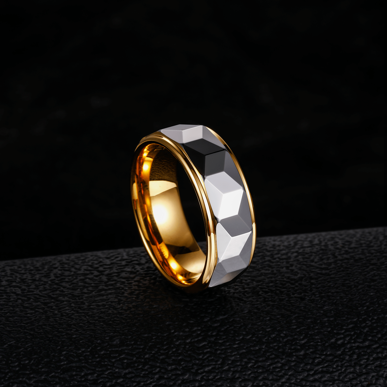 8mm High Polished Engraving Silver Gold Plated Tungsten Carbide Ring