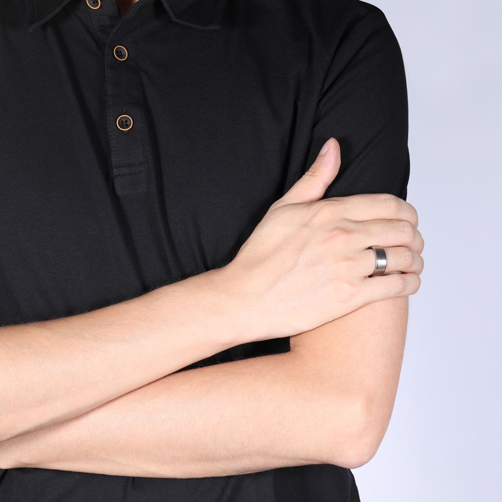 8mm Silver Color Men's Titanium Ring Brushed Women Wedding Bands