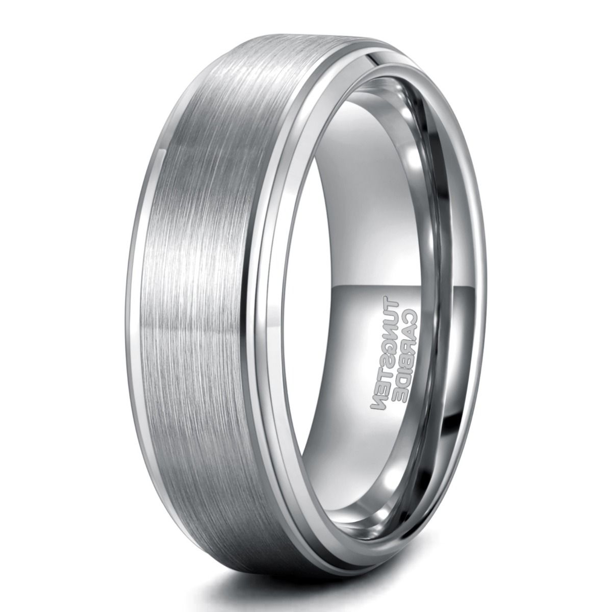 8mm Silver Color Tungsten Carbide Ring Brushed Ring Man Women Engagement Wedding Bands