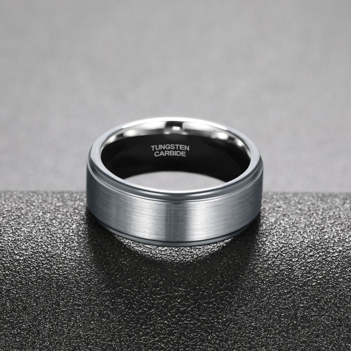 8mm Silver Color Tungsten Carbide Ring Brushed Ring Man Women Engagement Wedding Bands