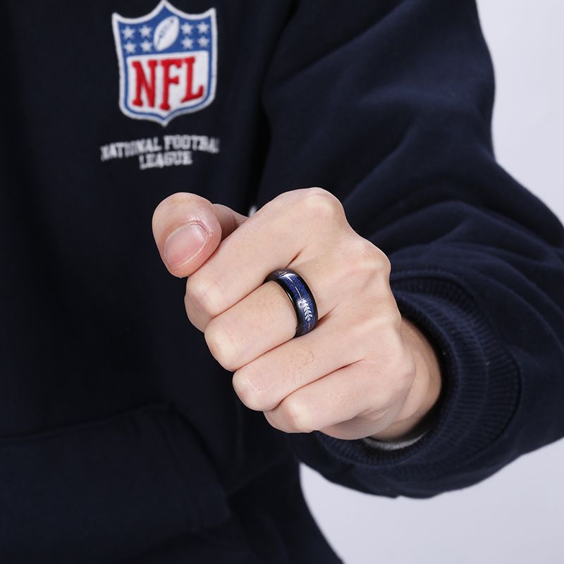 8mm Tungsten Carbide Ring Steel Arrow Silver Plated Inlay Imitation Meteorite Koa Wood Men Wedding Bands