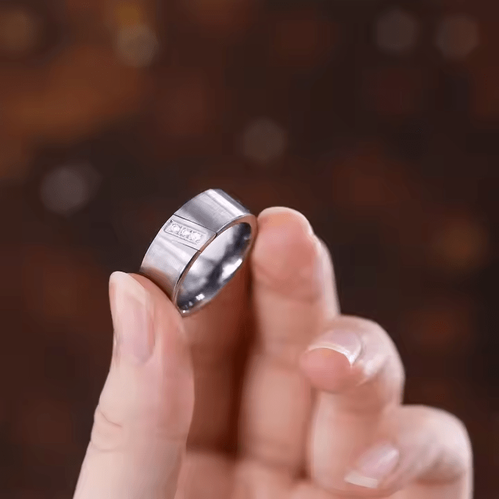 8mm Tungsten Carbide Rings for Men Cubic Zirconia Tungsten Brushed Engagement Wedding Ring Comfort Fit