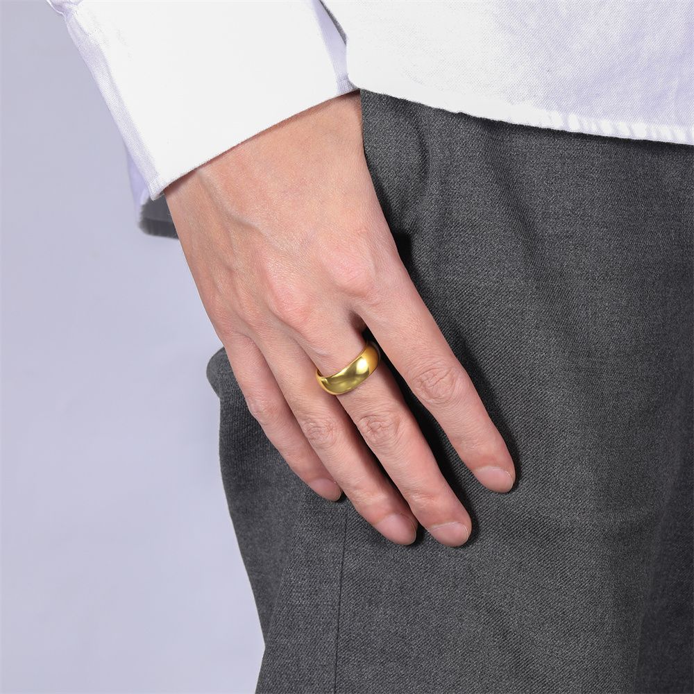 8mm Tungsten Carbide Rings Men Women 24K Gold Plated Wedding Bands