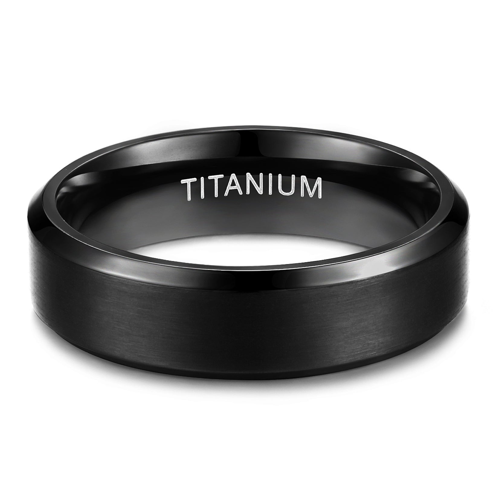 Classic 8mm Titanium Ring Men Women Black Matte Wedding Engagement Band Brushed Unisex Couple Rings