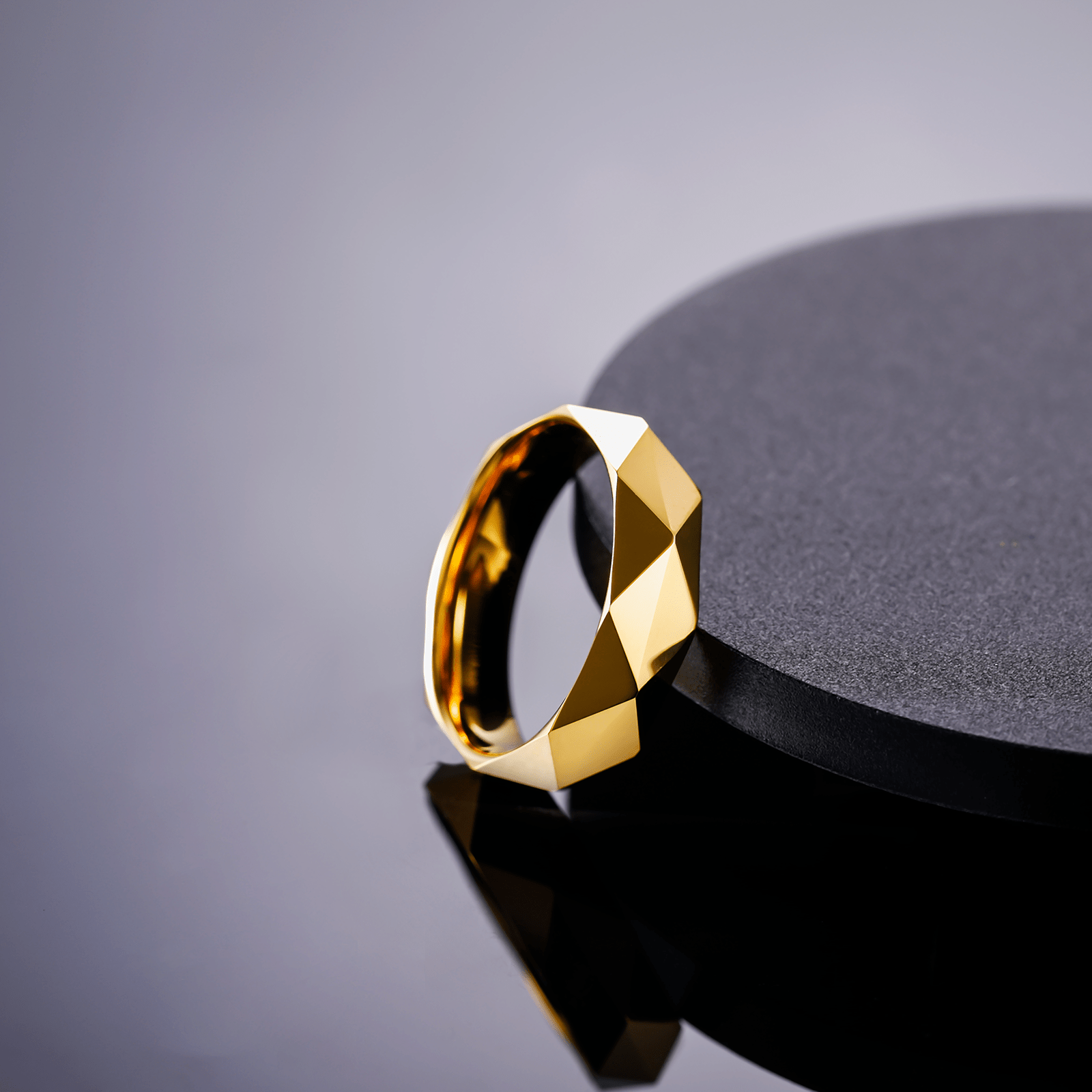 Customized Fashion Jewelry Wedding Band 6MM 24K Gold Plated Engraving Polished Tungsten Rings for Men