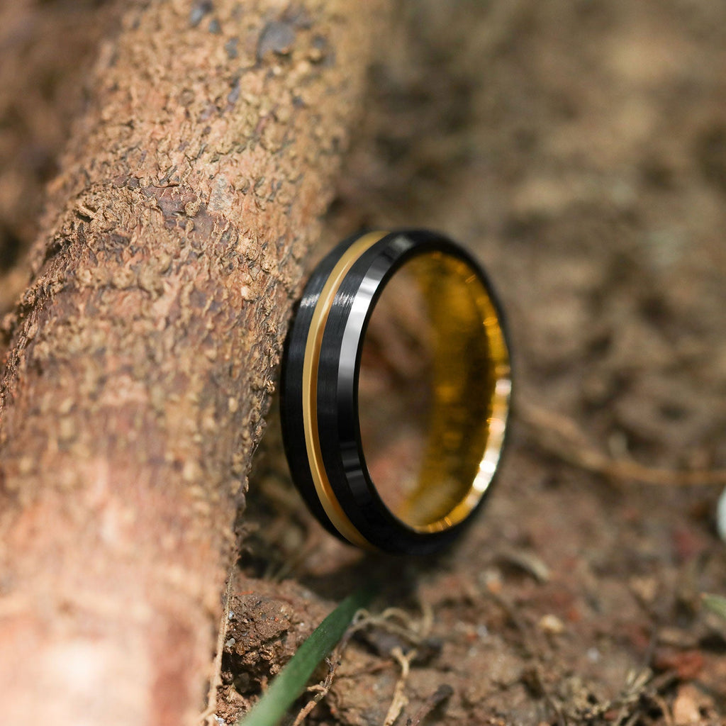 Fashion Jewelry 6mm Men Women Ring Classic Black Tungsten Ring Luxury Wedding Band