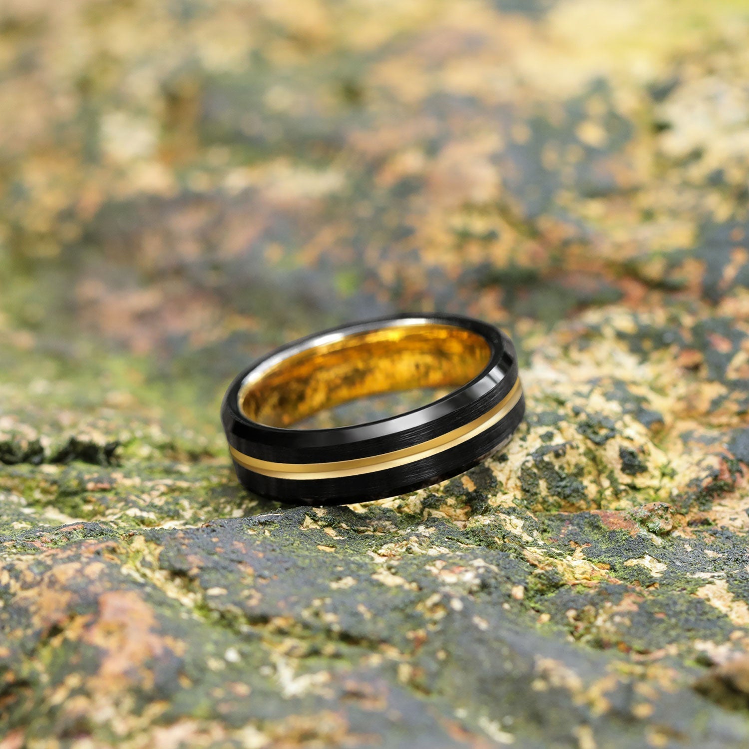 Fashion Jewelry 6mm Men Women Ring Classic Black Tungsten Ring Luxury Wedding Band