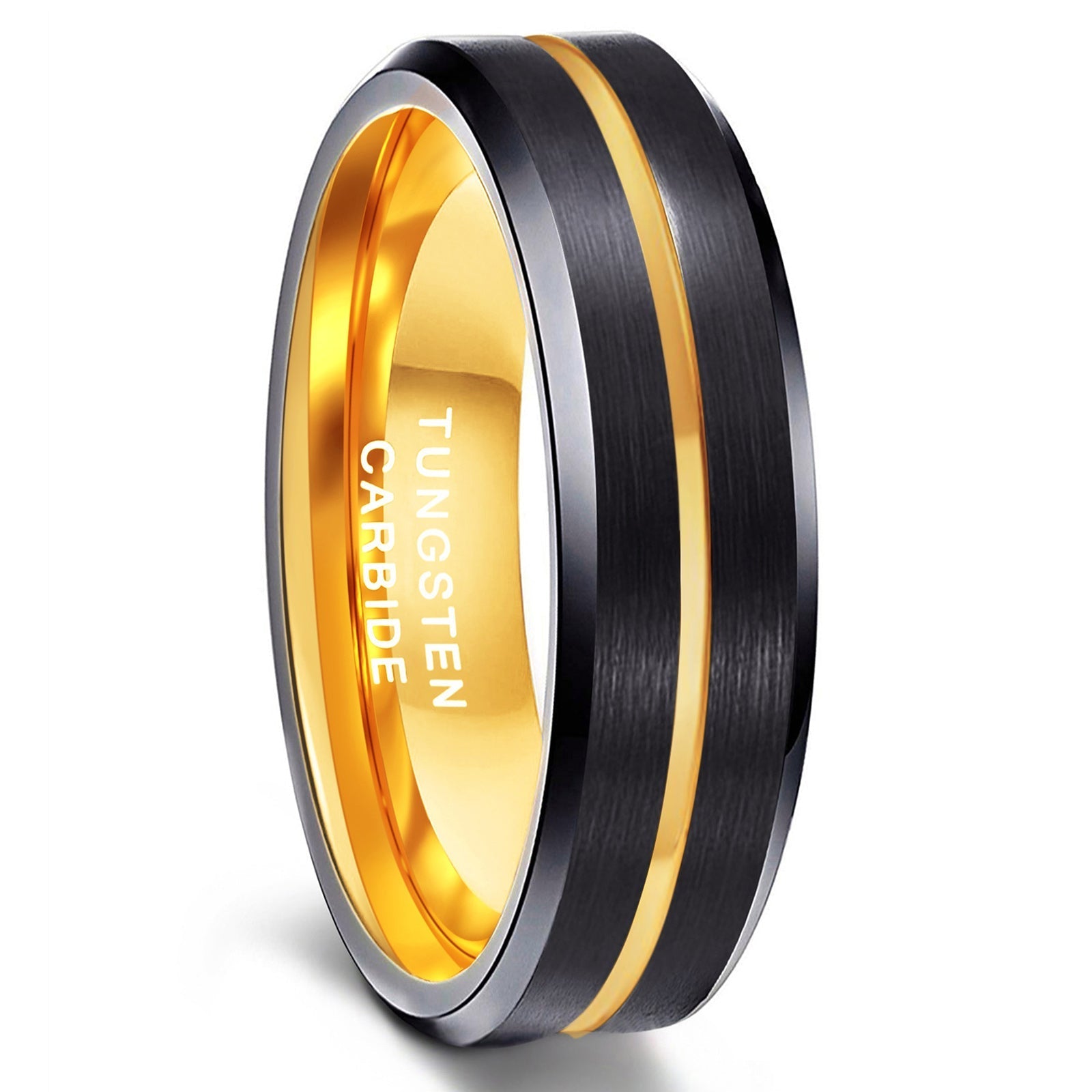 Fashion Jewelry 6mm Men Women Ring Classic Black Tungsten Ring Luxury Wedding Band