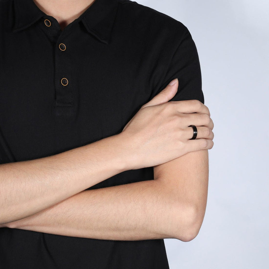 Fashion Jewelry 6mm Titanium Ring Men Women Black Matte Wedding Engagement Band Brushed Unisex Couple Rings