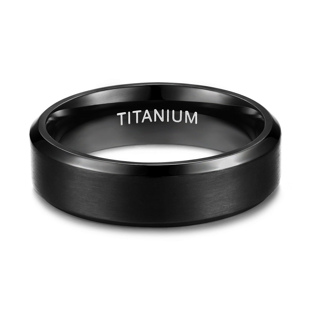 Fashion Jewelry 6mm Titanium Ring Men Women Black Matte Wedding Engagement Band Brushed Unisex Couple Rings