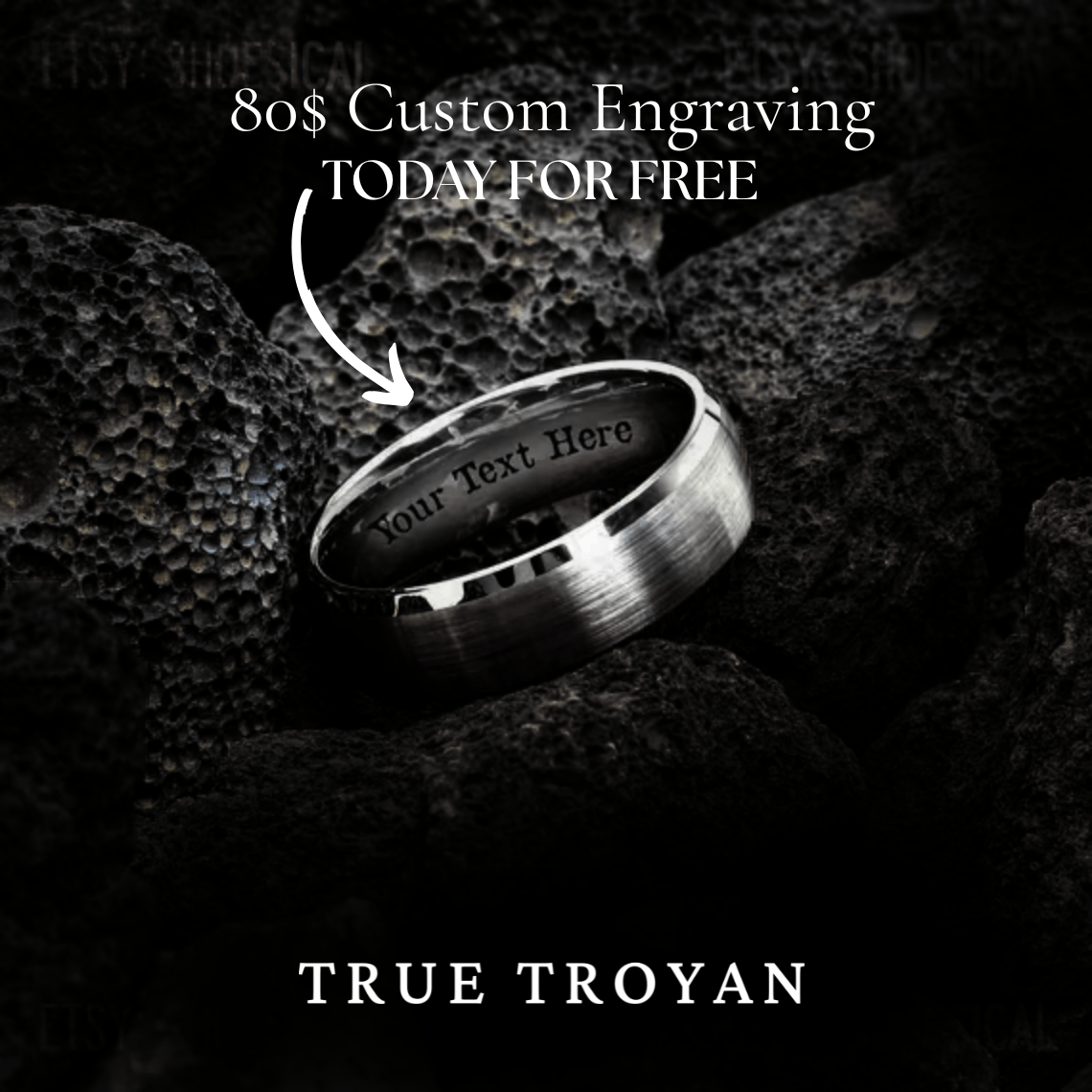 8mm Black Tungsten Carbide Ring Brushed Rings Mens Wedding Bands